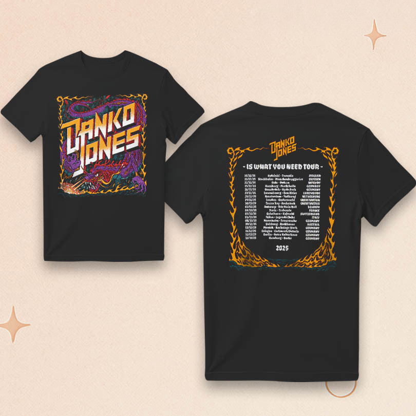 Danko Jones Merch Dragon Tour 2025 T-Shirt Gift Ideas For Rock Music Lovers