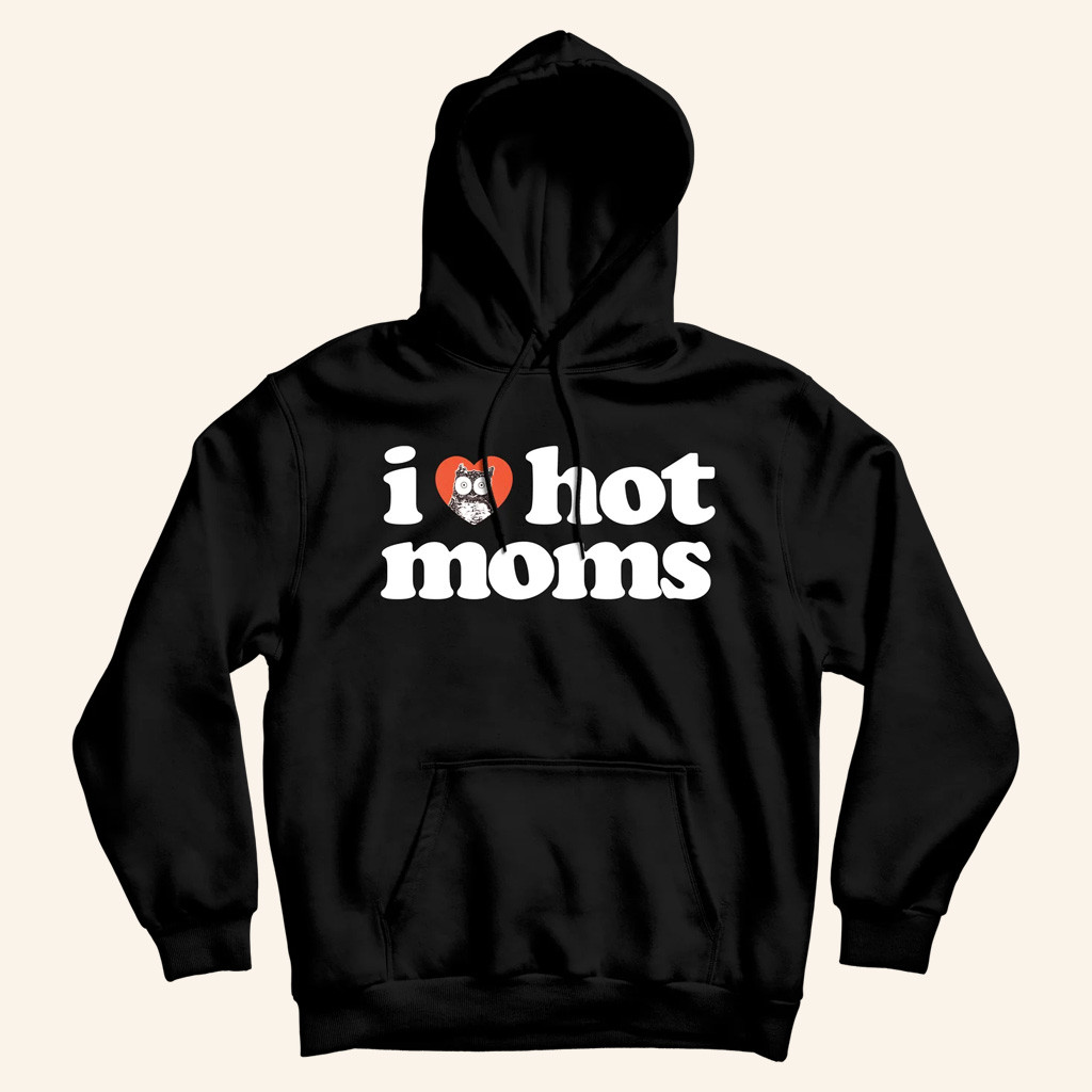 Danny Duncan Merch I Heart Hot Moms x Hooters Black Hoodie Xmas Presents For Him