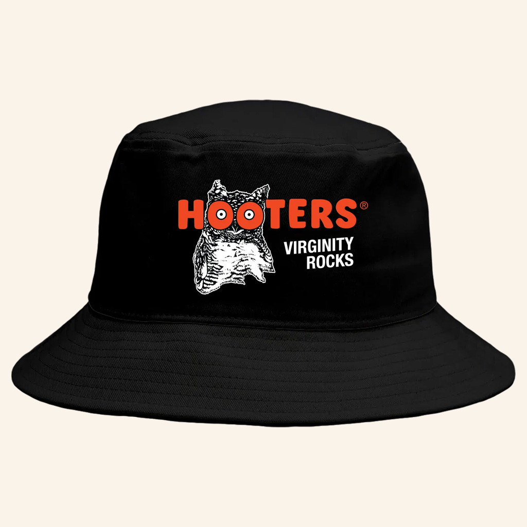 Danny Duncan Merch Virginity Rocks x Hooters Black Bucket Hat Present For Friends Danny Duncan Merch Virginity Rocks x Hooters Black Bucket Hat Present For Friends