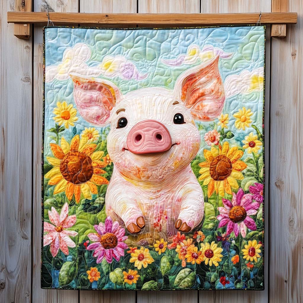 Dapper Piglet Quilted Blanket Cute Christmas Blankets