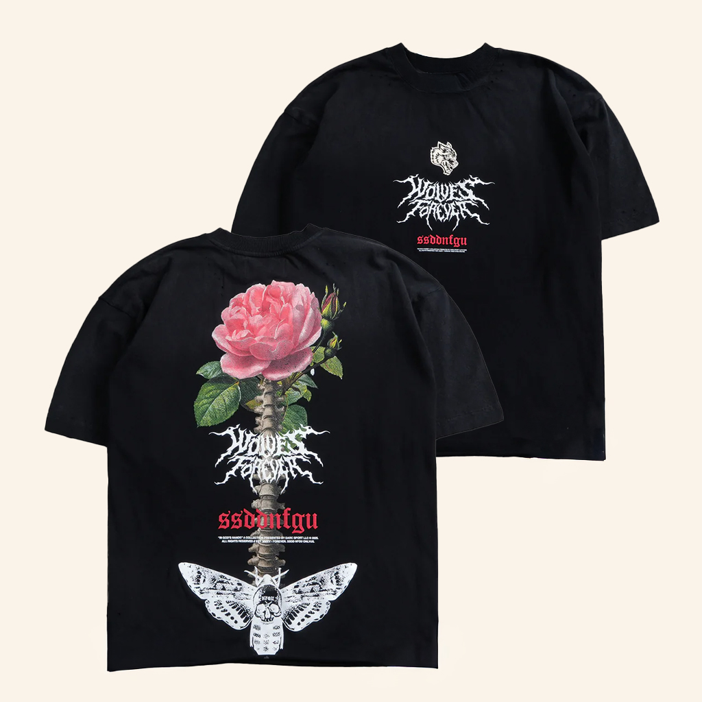 Darc Sport Merch Mori Rose Distressed Grunge T-Shirt Wolves Forever Shirt Gifts For Him