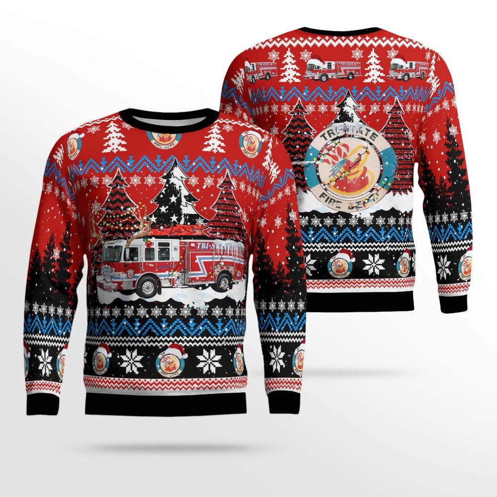 Darien DuPage County Illinois TriState Fire Protection District Christmas Ugly Sweater Xmas Unisex Sweater Christmas Gifts For Men Women