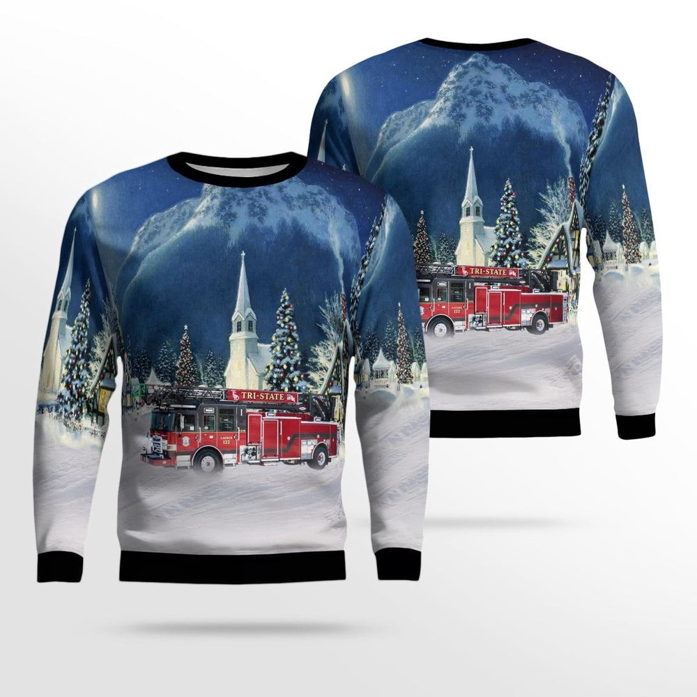 Darien Illinois TriState Fire Protection District AOP Ugly Sweater Xmas Unisex Sweater Christmas Gifts For Men Women