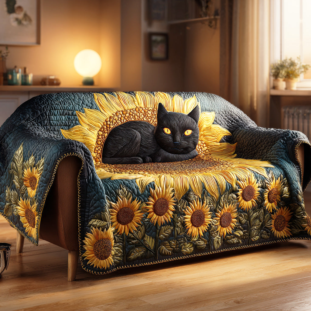 Dark Bloom Quilted Sofa Cover Seat Covers For Couches Gift Ideas For Cat Owners