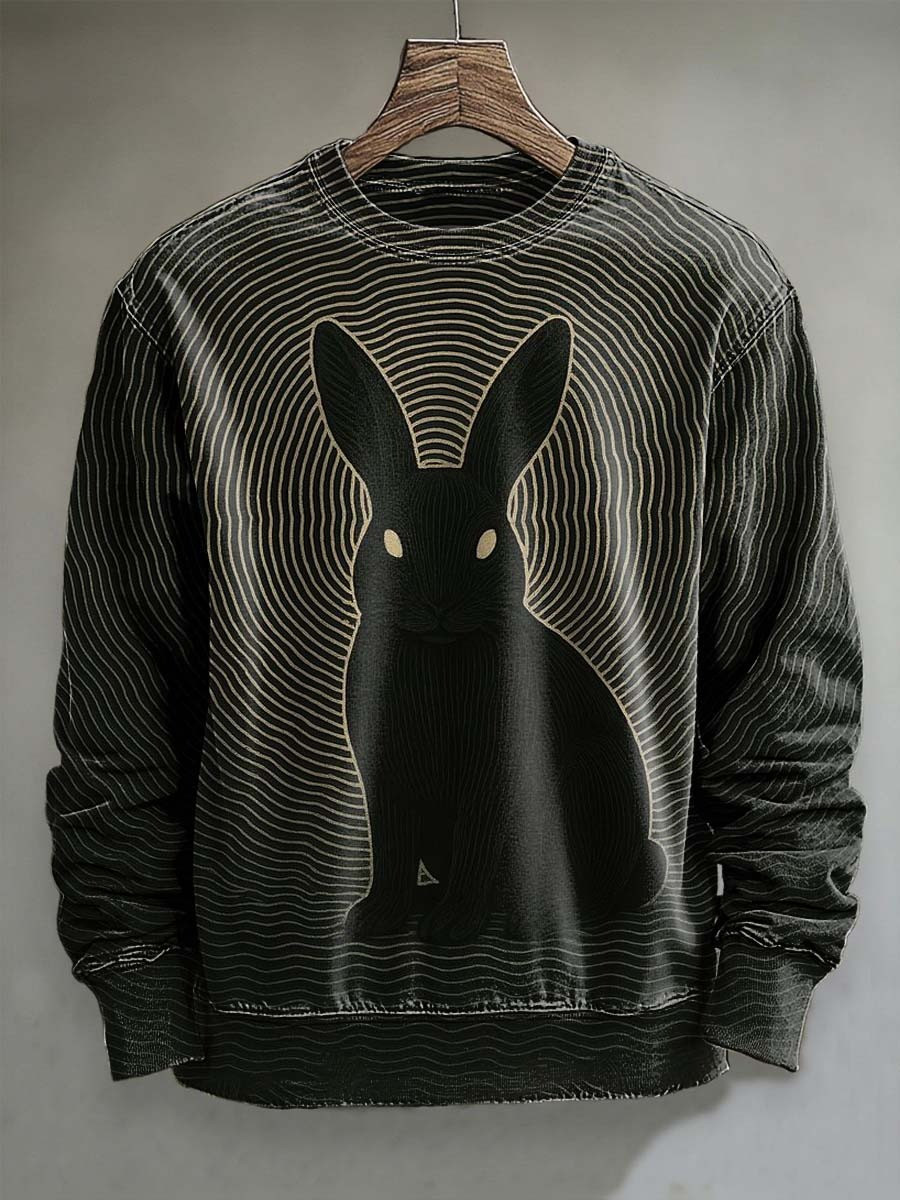 Dark Bunny Hypnotise Sweatshirt Unique Apparel Cozy Xmas Gifts For Bunny Lovers
