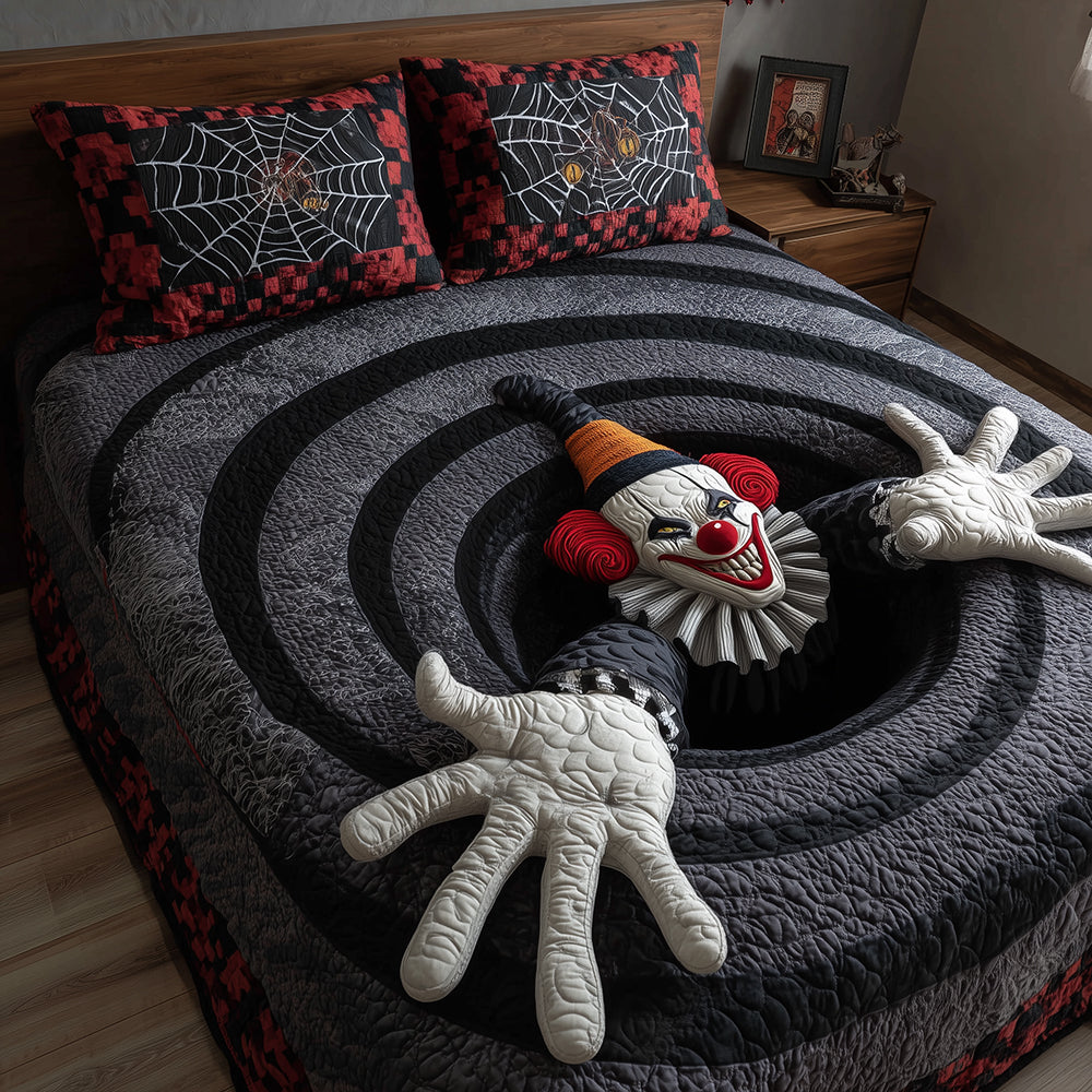 Dark Circus Quilted Bedding Set Halloween Bed Sheets Gift Ideas For Family