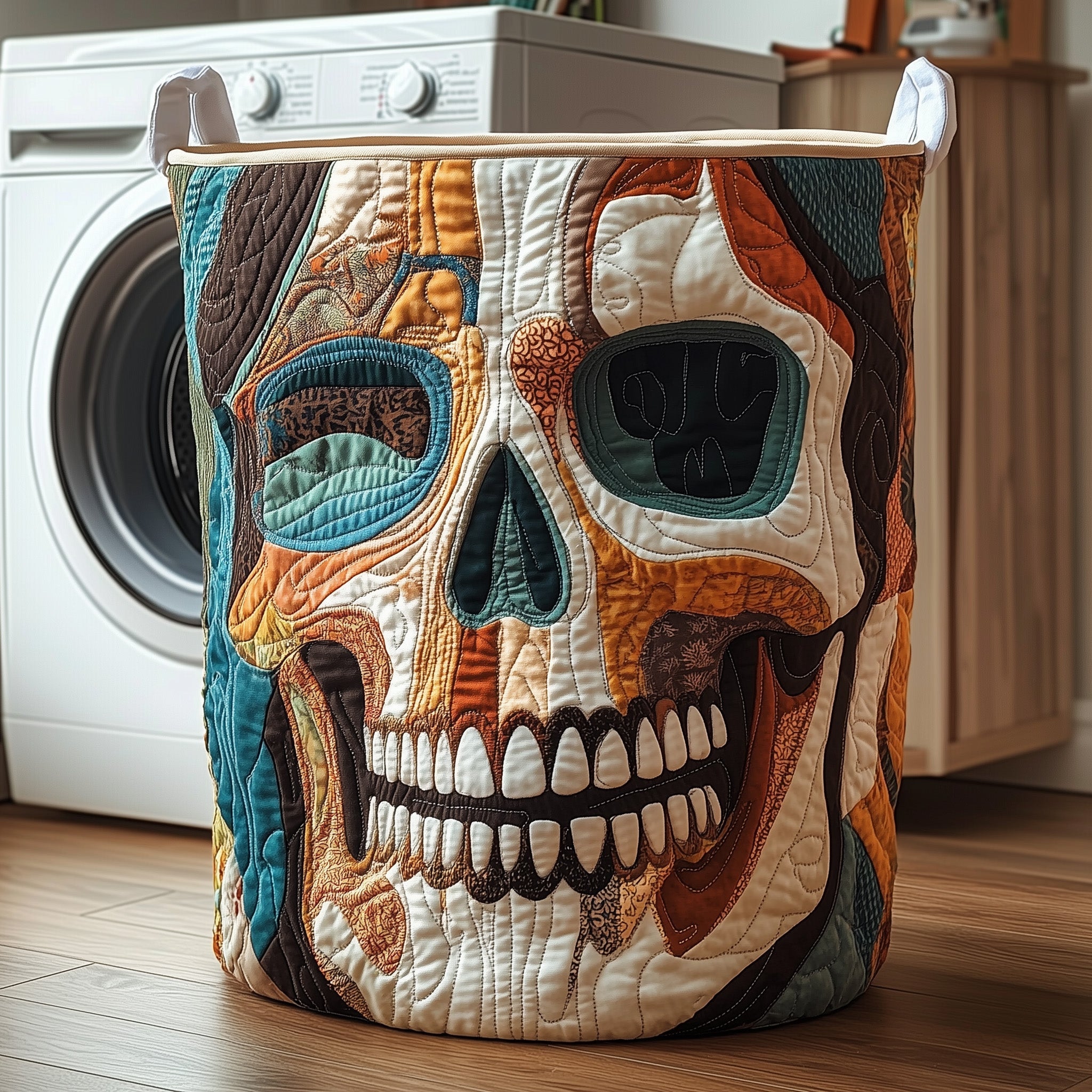 Dark Elegance Quilted Laundry Basket Holiday Merch Gift