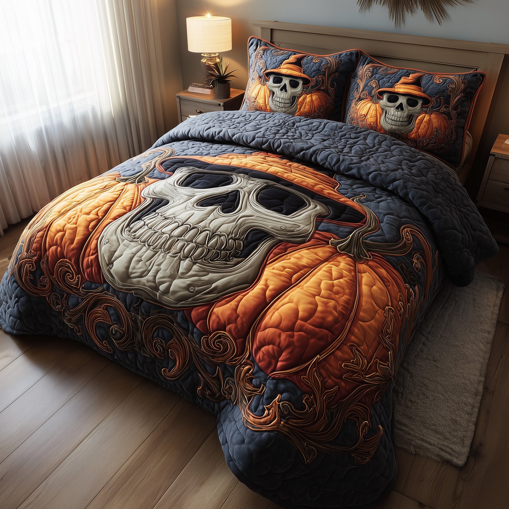 Dark Enchantment Quilted Bedding Set New Home Gift