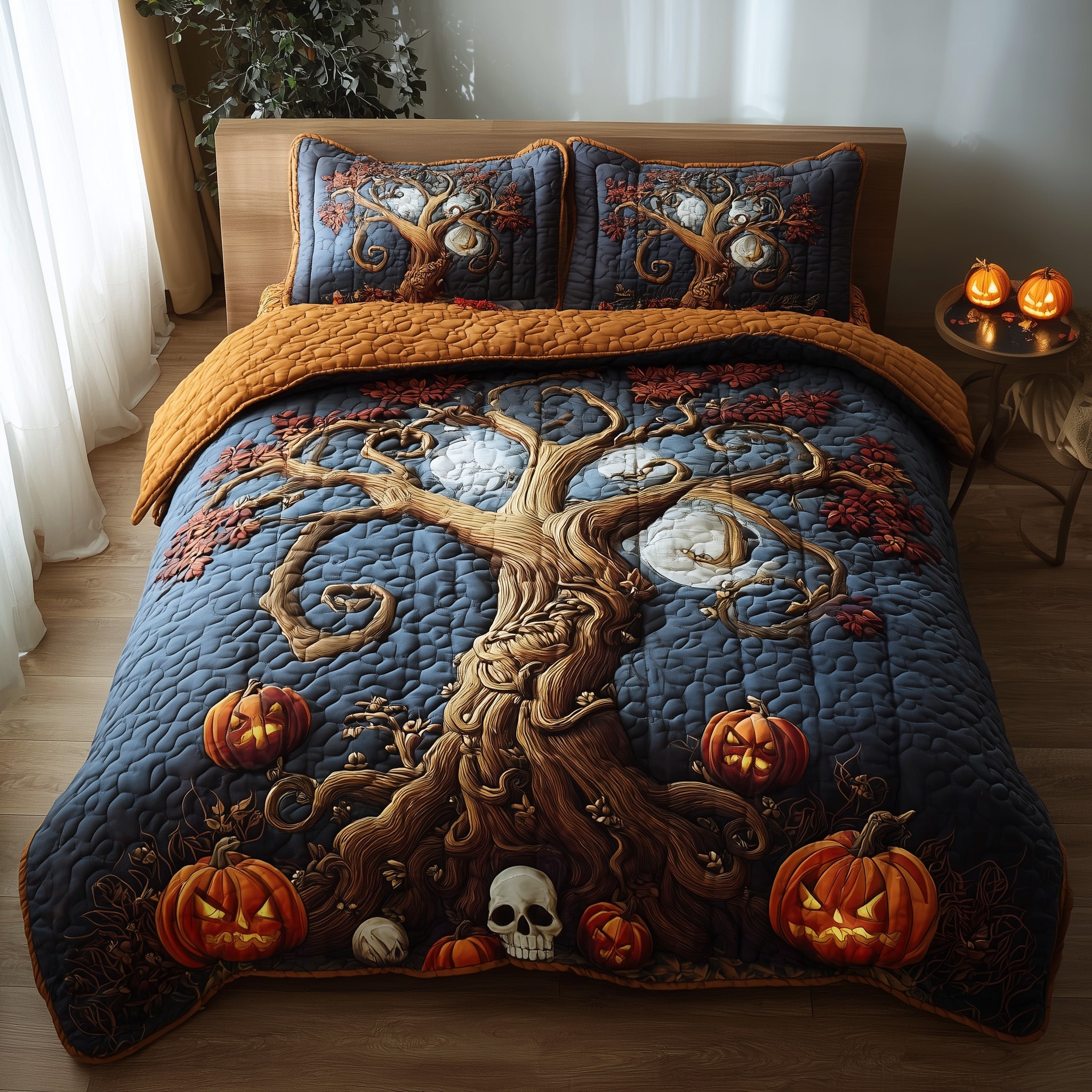 Dark Enchantment Quilted Bedding Set Soft And Smooth