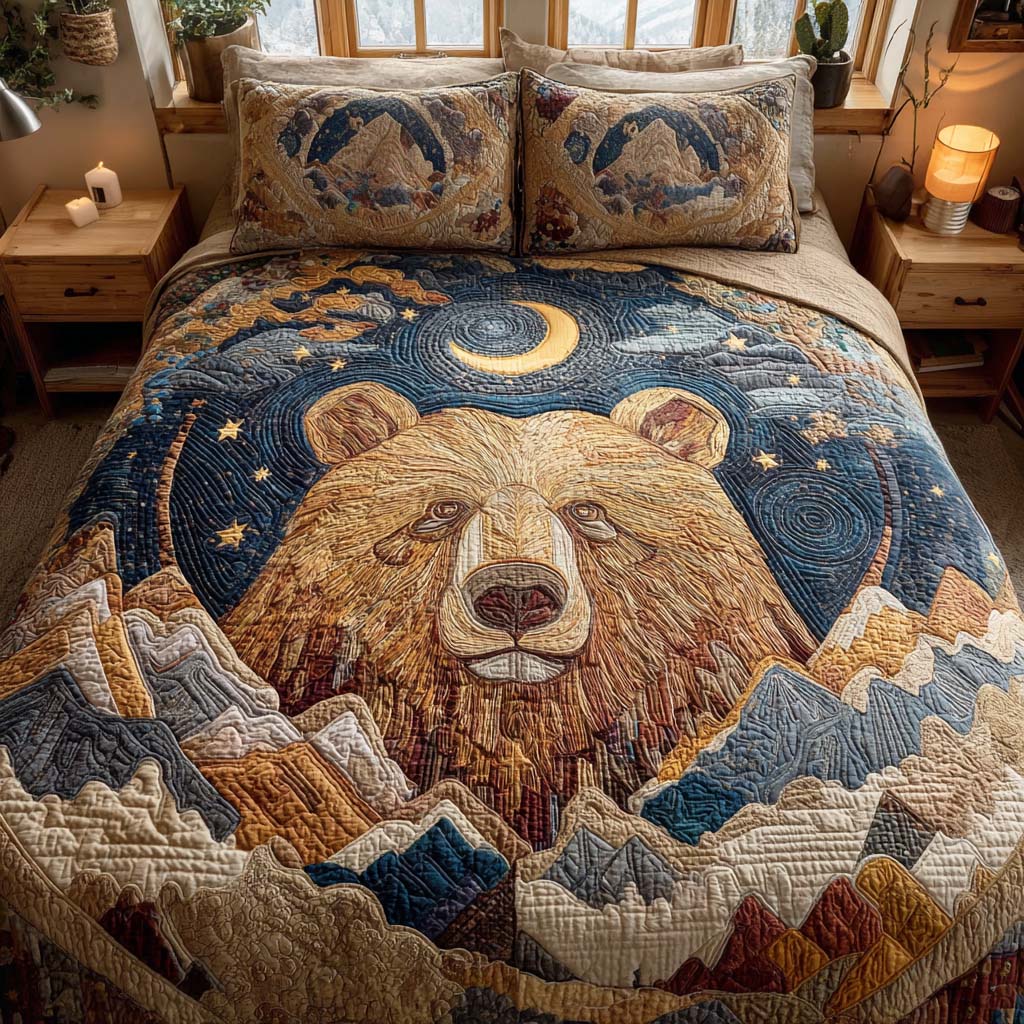 Dark Fang Quilted Bedding Set Best Comforter Sets Presents For Bear Lovers