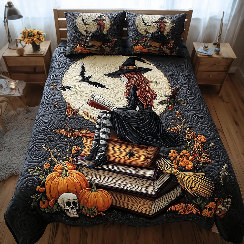 Dark Library Quilted Bedding Set Halloween Bedding Sets Gift Ideas For Family