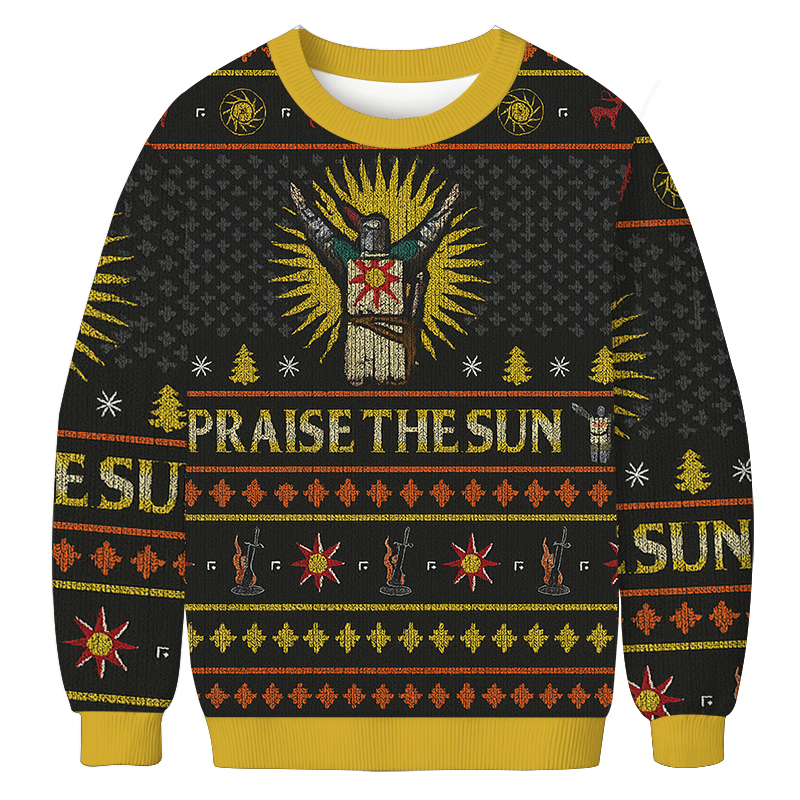 Dark Souls Praise the Sun Christmas Ugly Sweatshirt Holiday Lounge Wear Top Gift Ideas Dark Souls Praise the Sun Christmas Ugly Sweatshirt Holiday Lounge Wear Top Gift Ideas