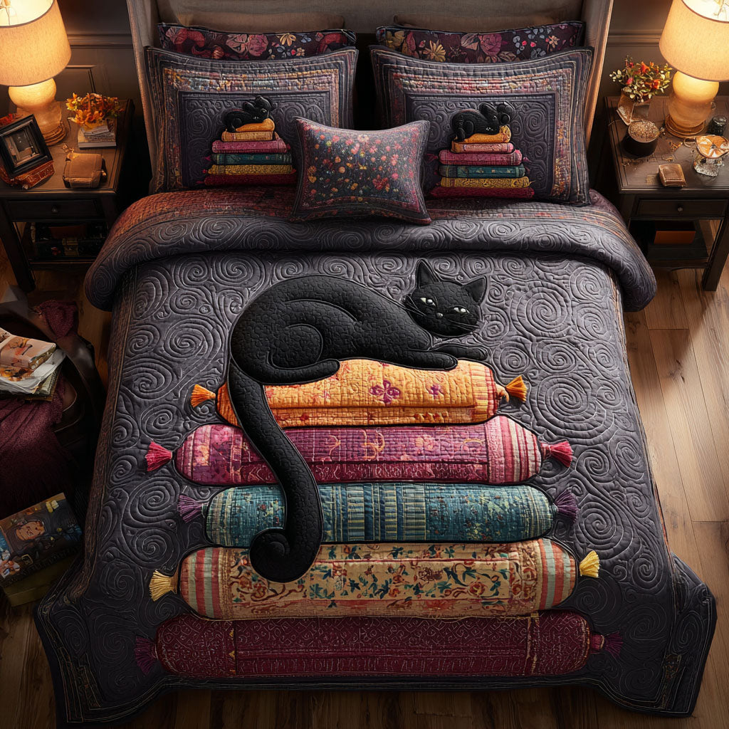 Dark Wisdom Quilted Bedding Set Luxury Bedding Set with Pillow Covers Included