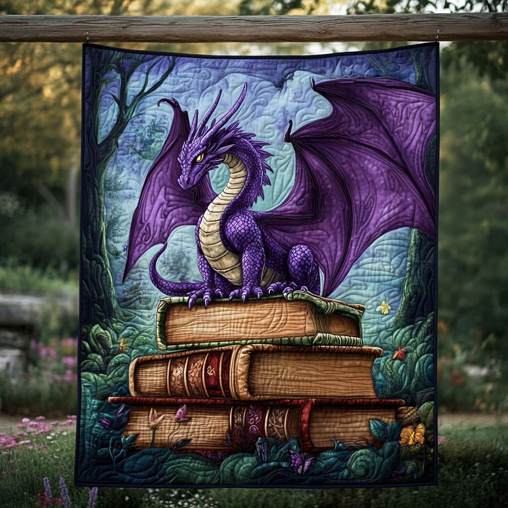 Darkwing Whisper Quilted Blanket Gift For Dragon Lover