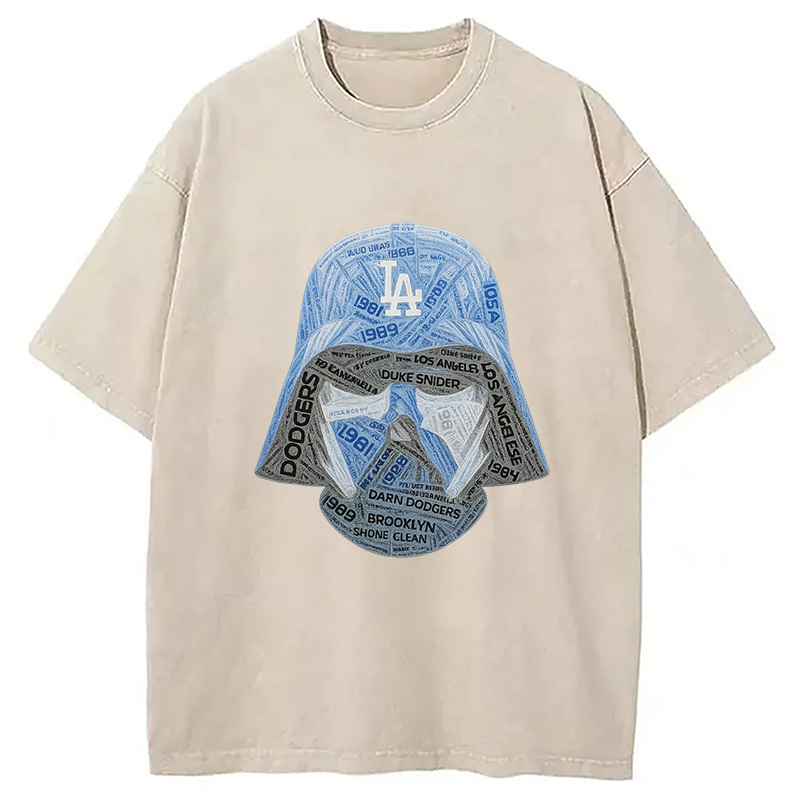 Darth Dodger Washed T-Shirt Minimal Retro Graphic Clothing Gifts For Friends