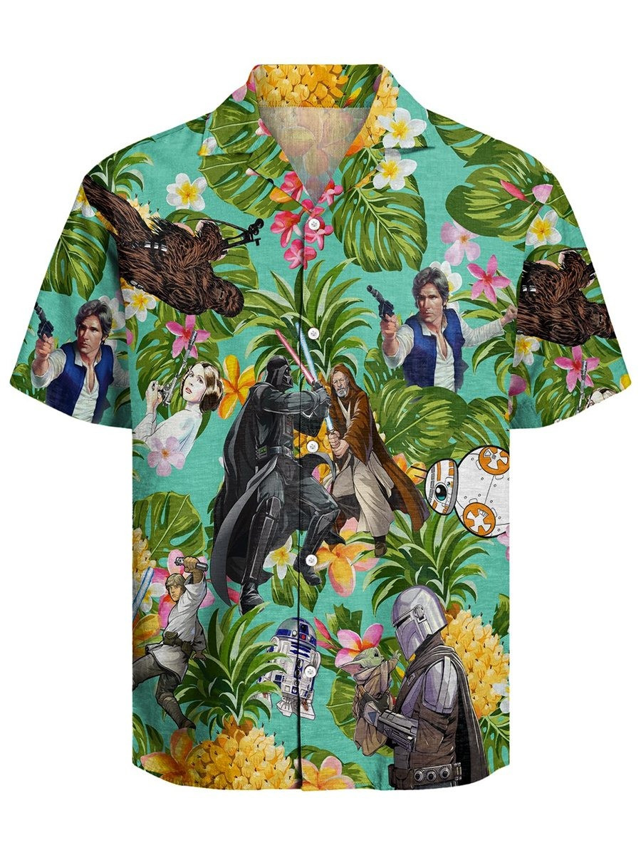 Darth Vader Boba Fett Baby Yoda Star Wars Hawaiian Shirt Tropical Star Wars Aloha Shirt