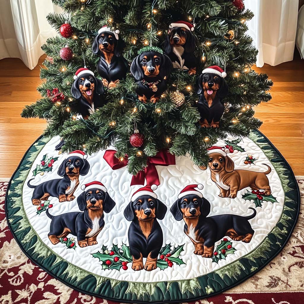 Dashie Dreams Christmas Quilted Tree Skirt Winter Holiday Decor Holiday Living Room Decor