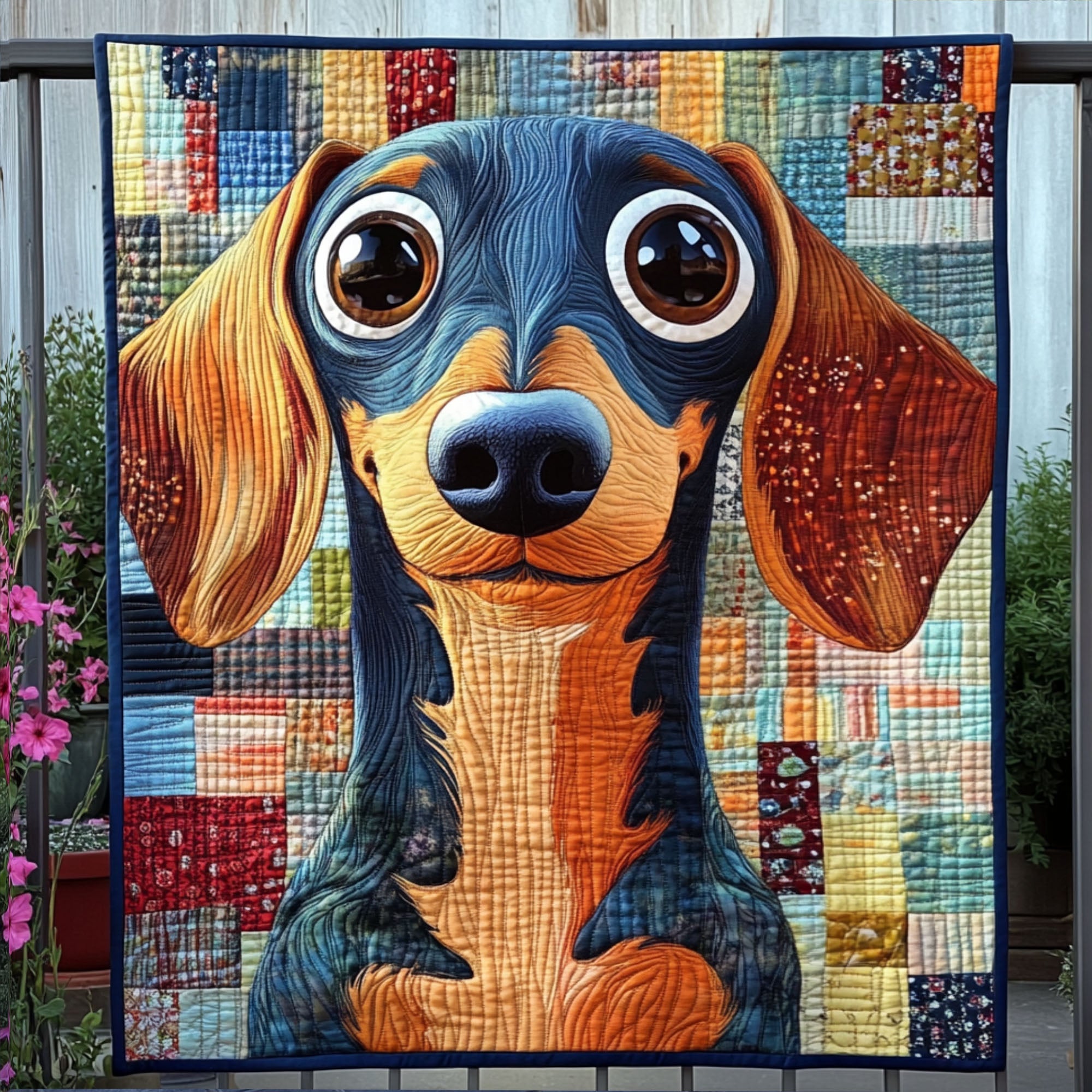 Dashing Dachshund Quilted Blanket Best Couch Throw Blanket Dachshund Merchandise