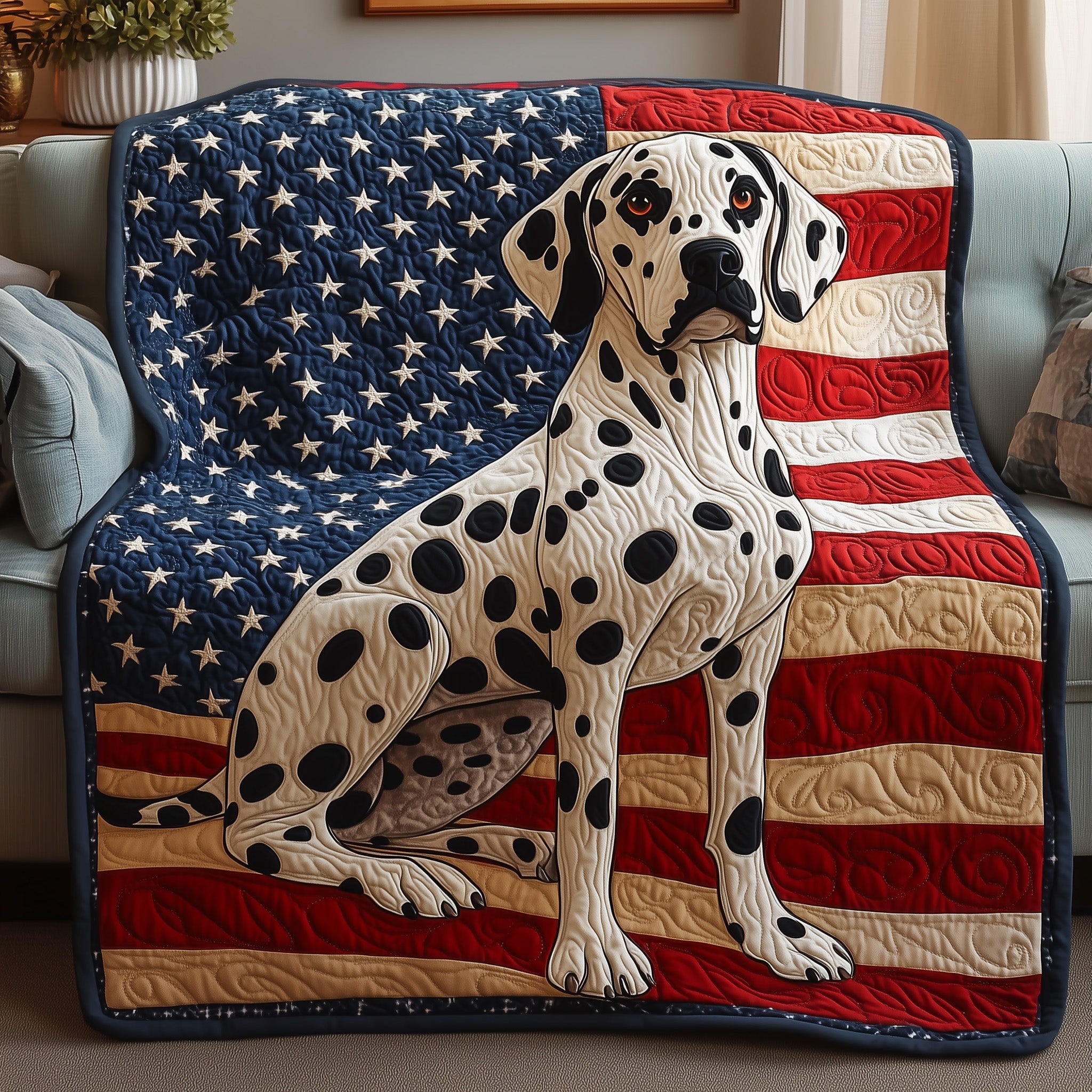 Dashing Dalmatian Quilted Blanket Couch Throw BlanketBest Gifts For Dog Owners