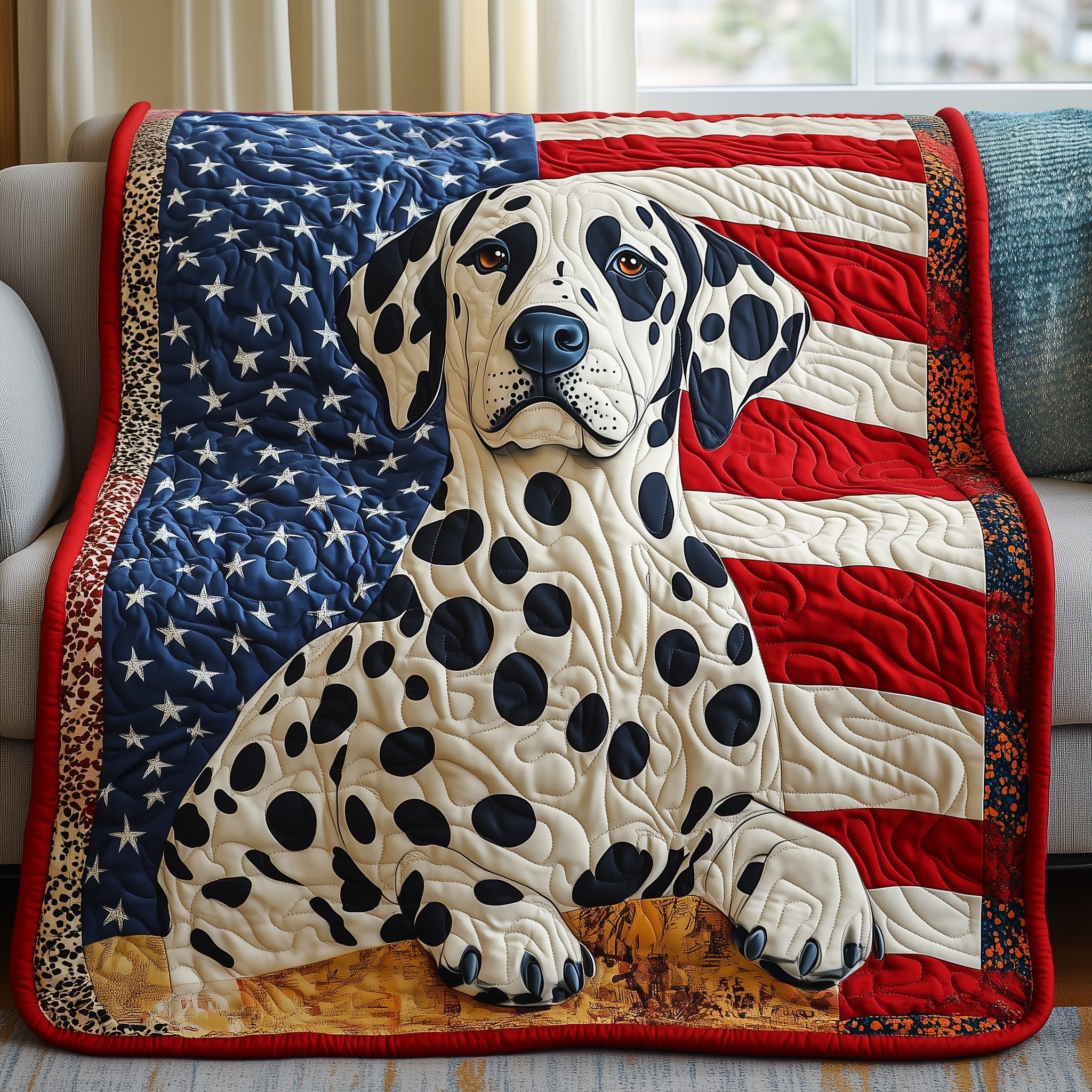 Dashing Dalmatian Quilted Blanket Couch Throw BlanketGood Gifts For Dog Owners