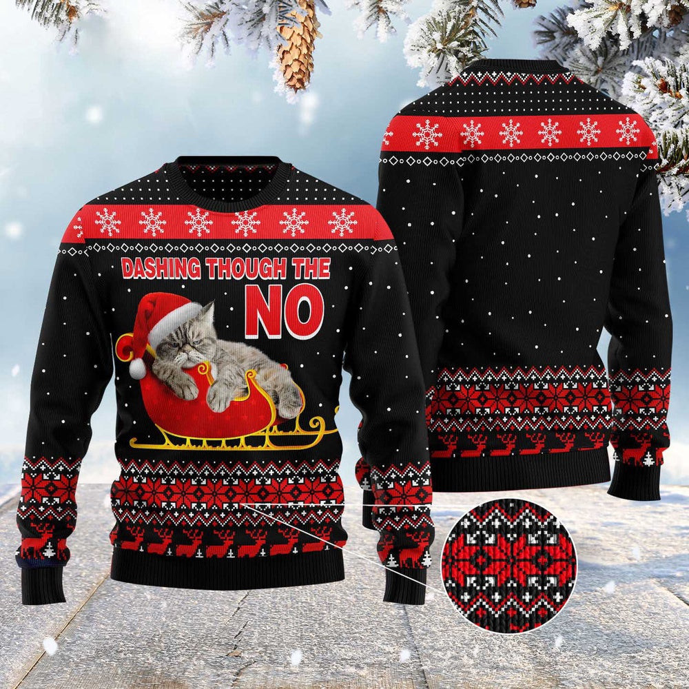 Dashing Through The No Ugly Christmas Sweater Funny Ugly Christmas Sweater Xmas Gifts