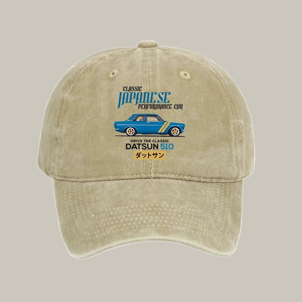 Datsun 510 Classic Japanese Car Washed Cap Cool Ball Cap Christmas Gifts For Men