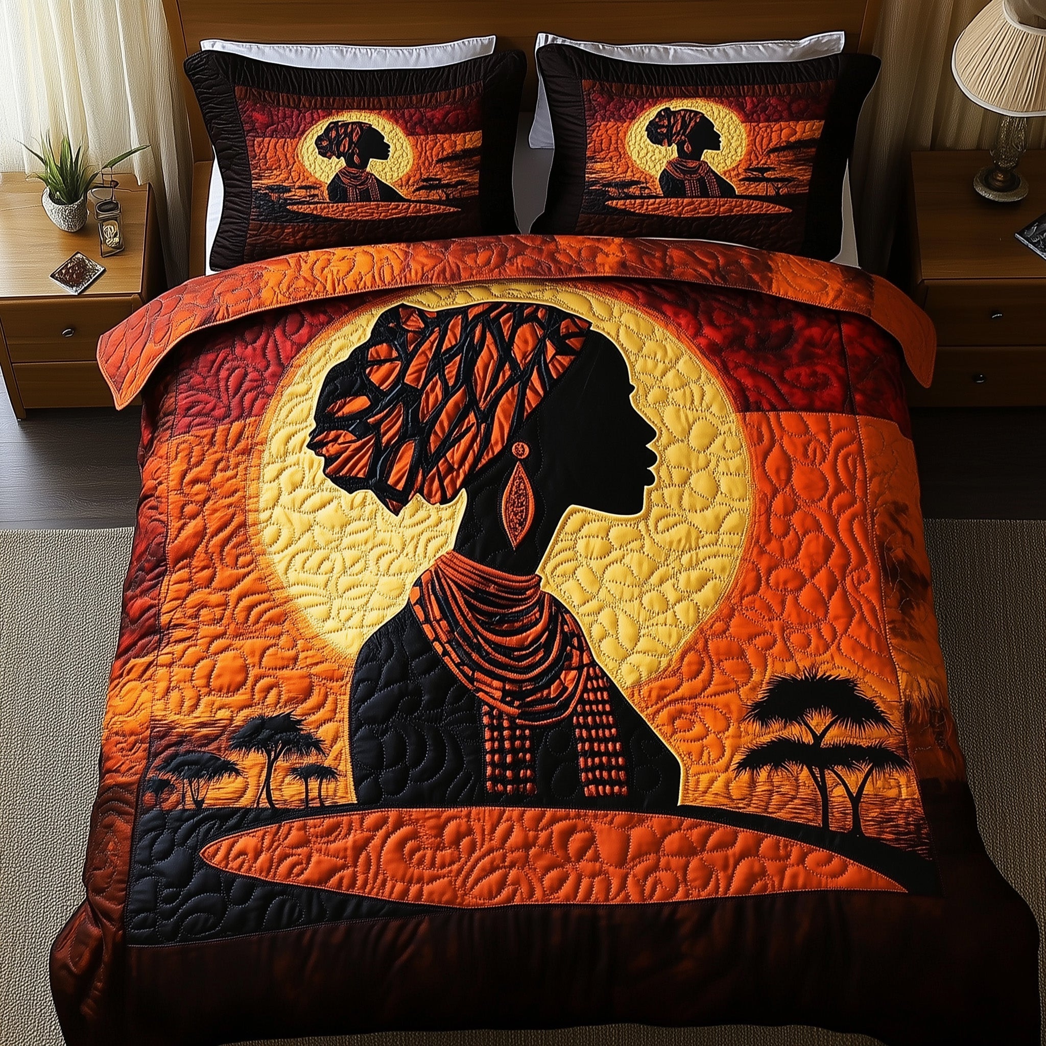 Daughter Of The Sun Quilted Bedding Set Modern Design