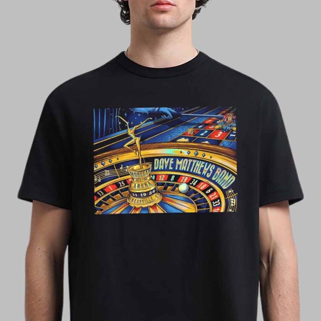 Dave Matthews Band Merch Roulette Wheel Art  T-Shirt Gift For Rock Band Fans Dave Matthews Band Merch Roulette Wheel Art  T-Shirt Gift For Rock Band Fans