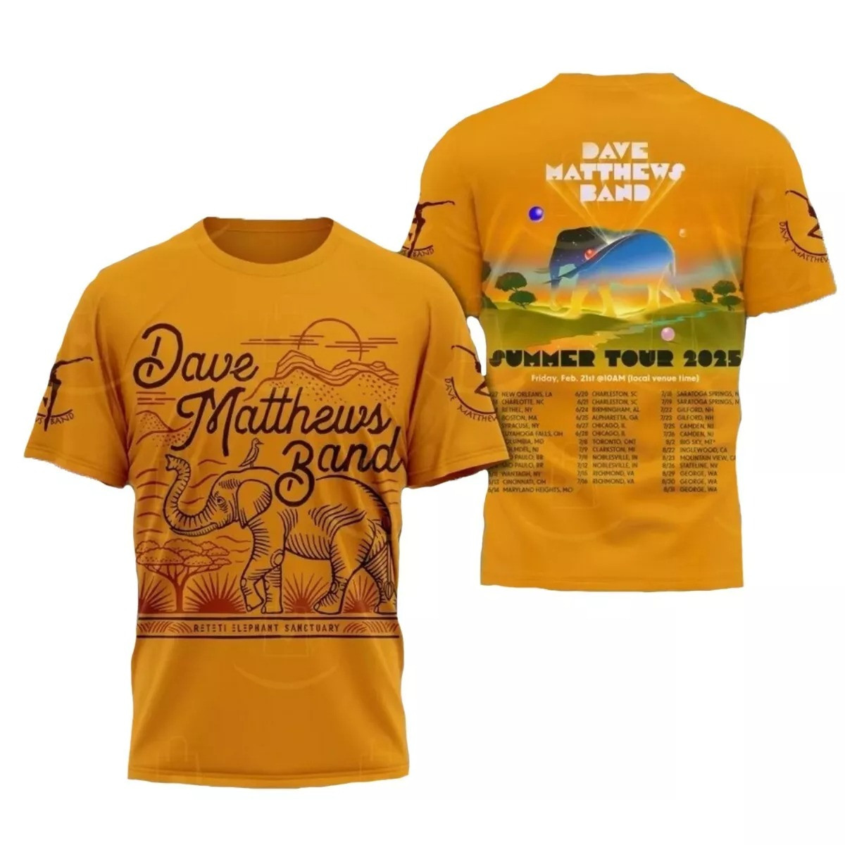 Dave Matthews Band Summer Tour 2025 3D T-Shirt Gifts For Music Lovers