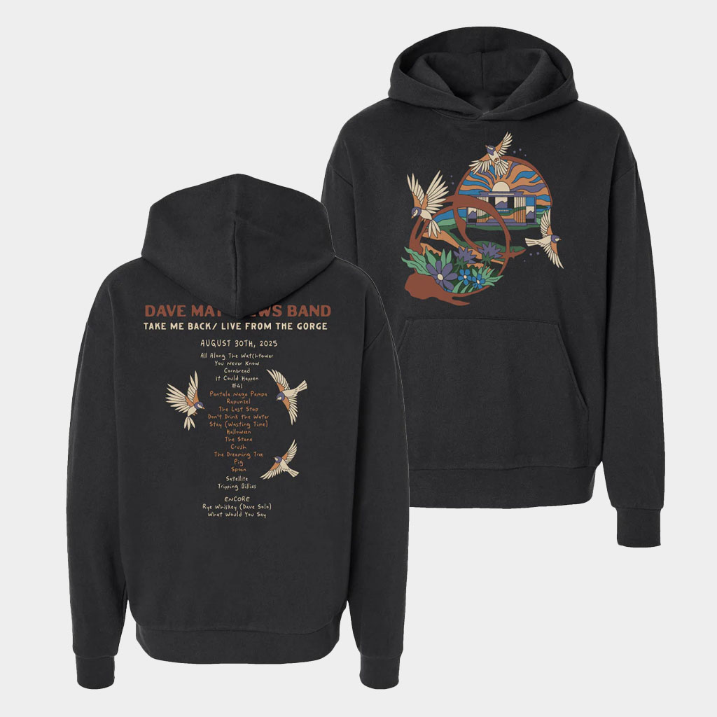 Dave Matthews Merch Take Me Back Live From The Gorge Hoodie Presents For Music Lovers