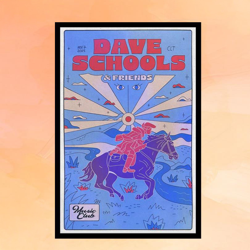 Dave Schools And Friends Charlotte Music Club November 7 2025 Concert Poster Wall Art Decor