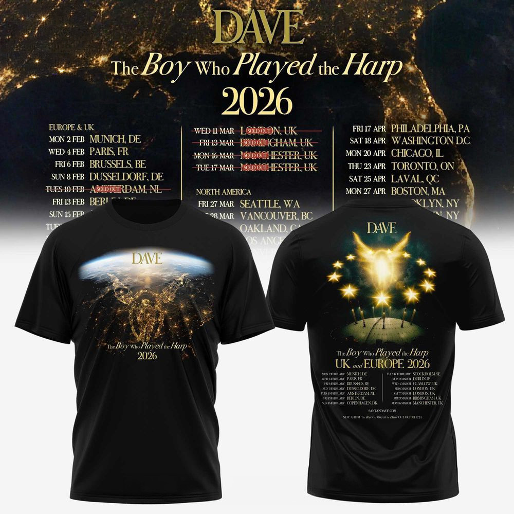 Dave The Boy Who Played the Harp 2026 T-Shirt Dave Merch Music Lover Gift Ideas For Him
