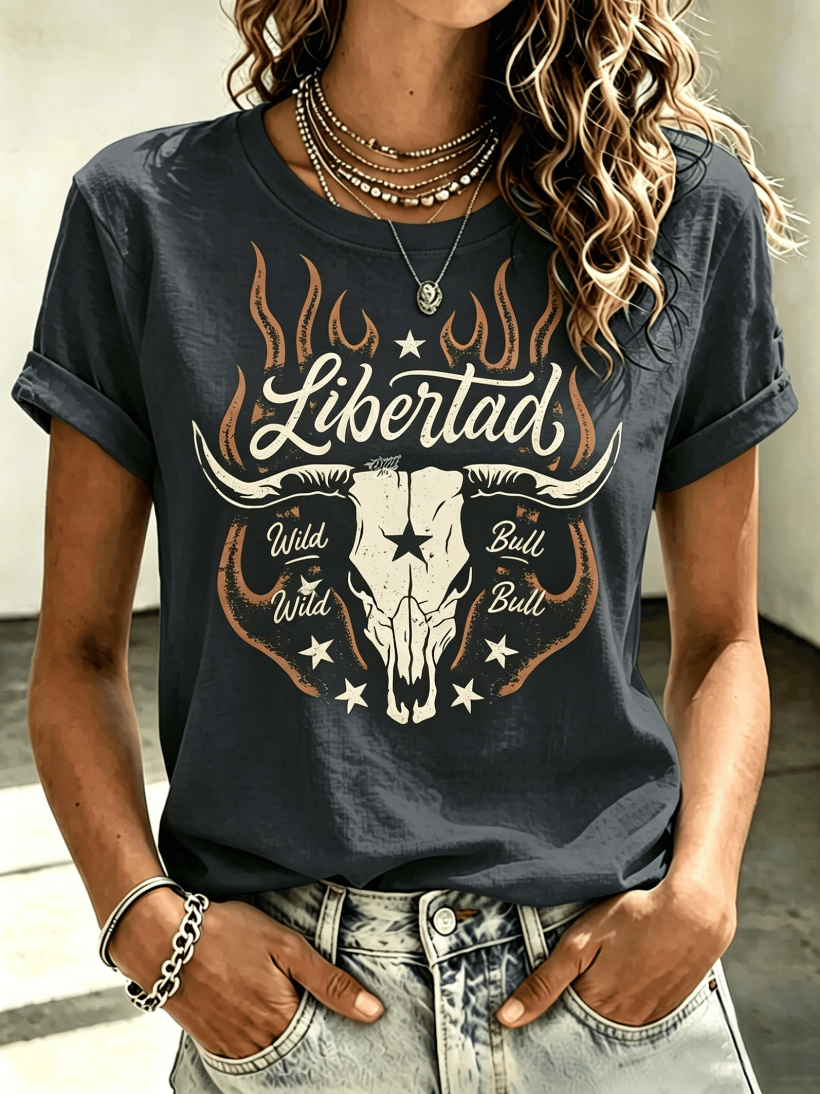 David Allan Coe Merch Libertad Wild Bull T-Shirt Gifts For Her