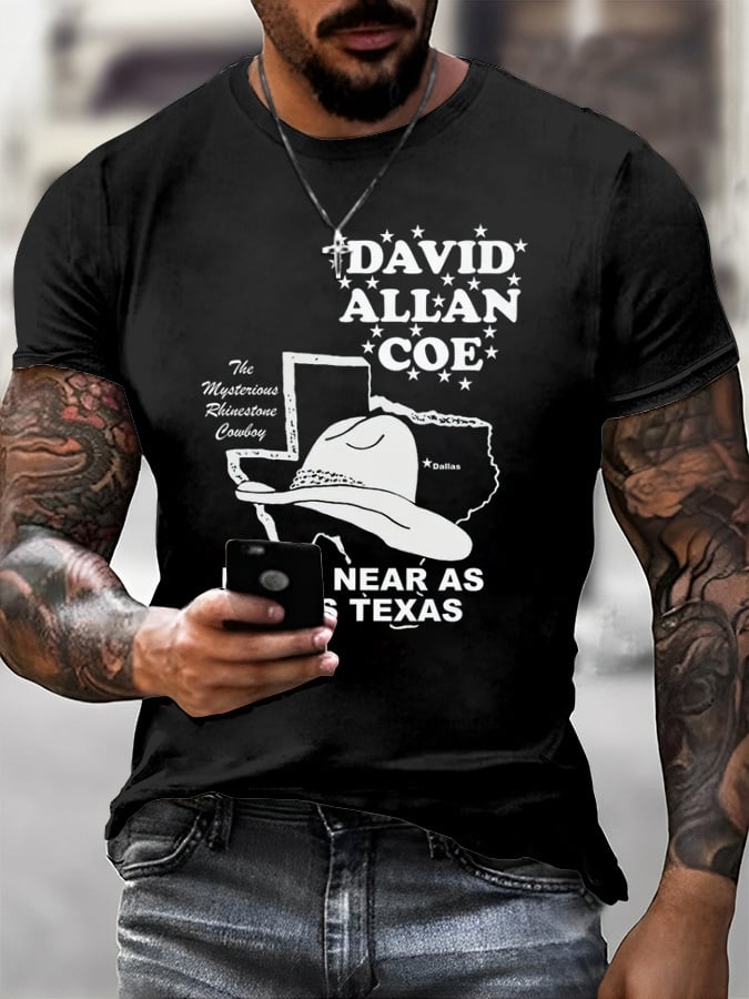 David Allan Coe Merch Near As Texas T-Shirt Music Addict Gift