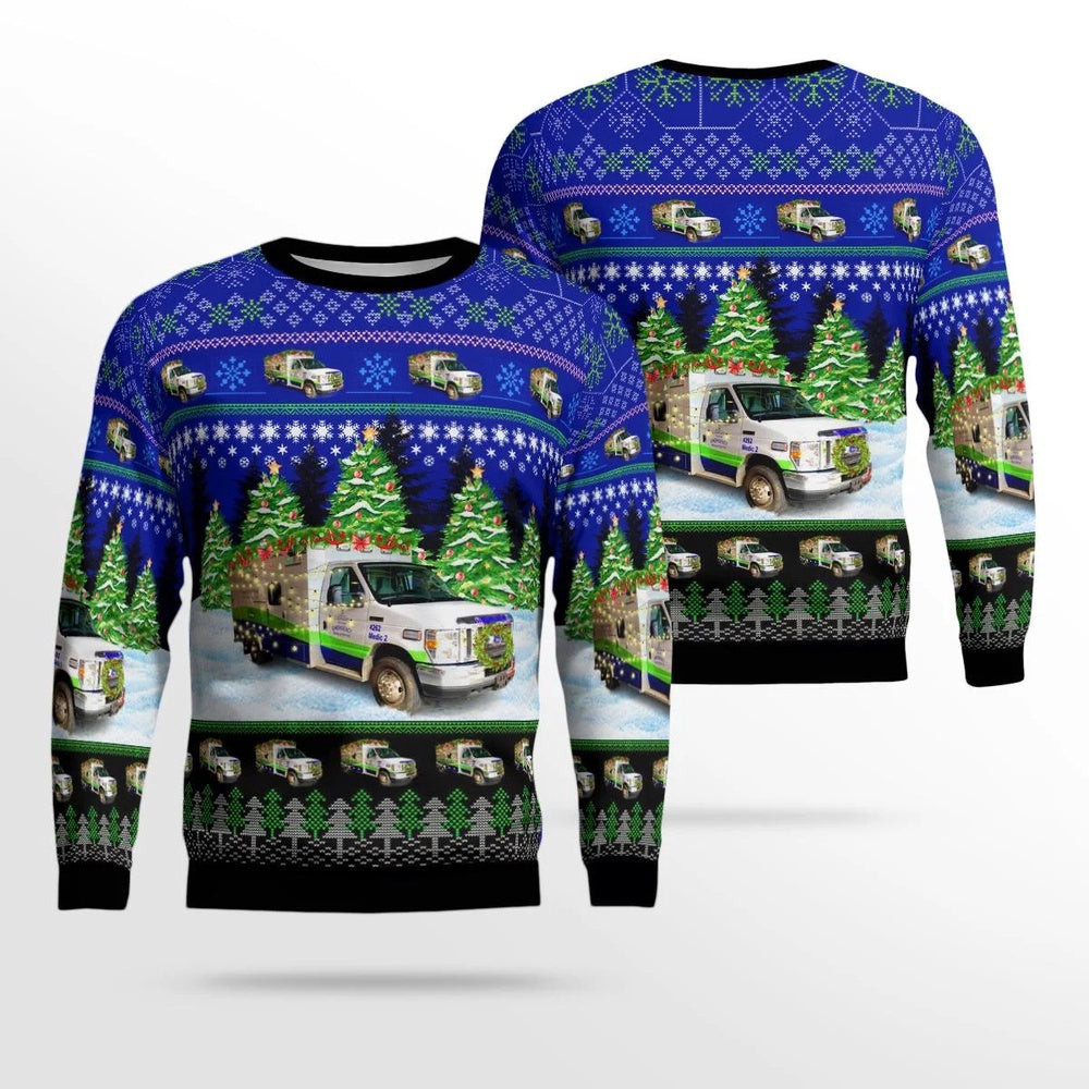 Daviess Community Hospital Emergency Medical Services Washington Christmas AOP Ugly Sweater Xmas Unisex Sweater Christmas Gifts For Men Women