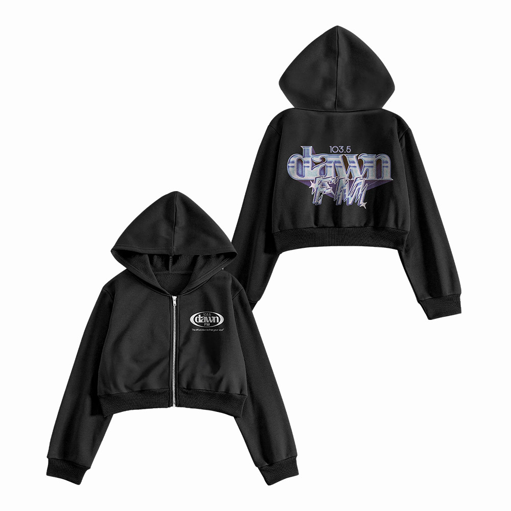 Dawn FM The Weeknd Crop Zip Hoodie The Weekend Fan Apparel Unique Gift For Her