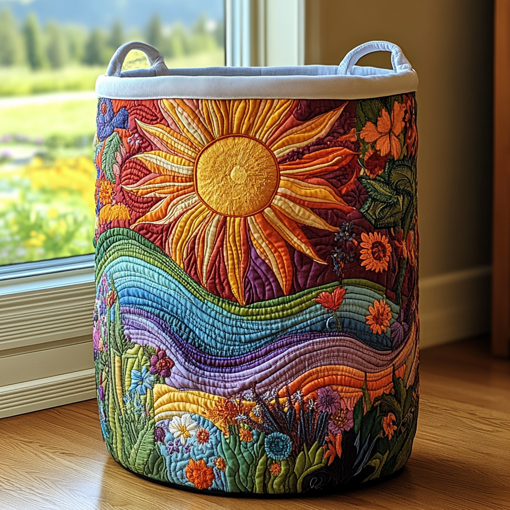 Dawn Meadow Quilted Laundry Basket Top Choice For Housewarming