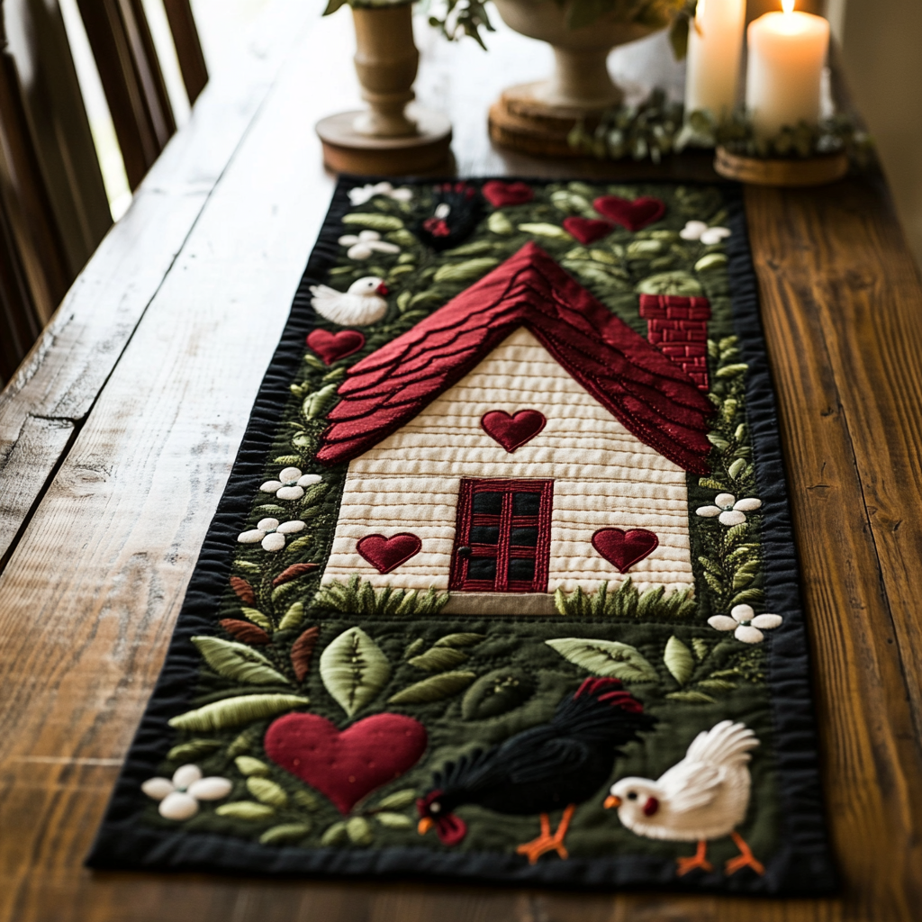 Dawn Rooster Quilted Table Runner Dining Table Decor Ideas Christmas Gifts For Chicken Lovers