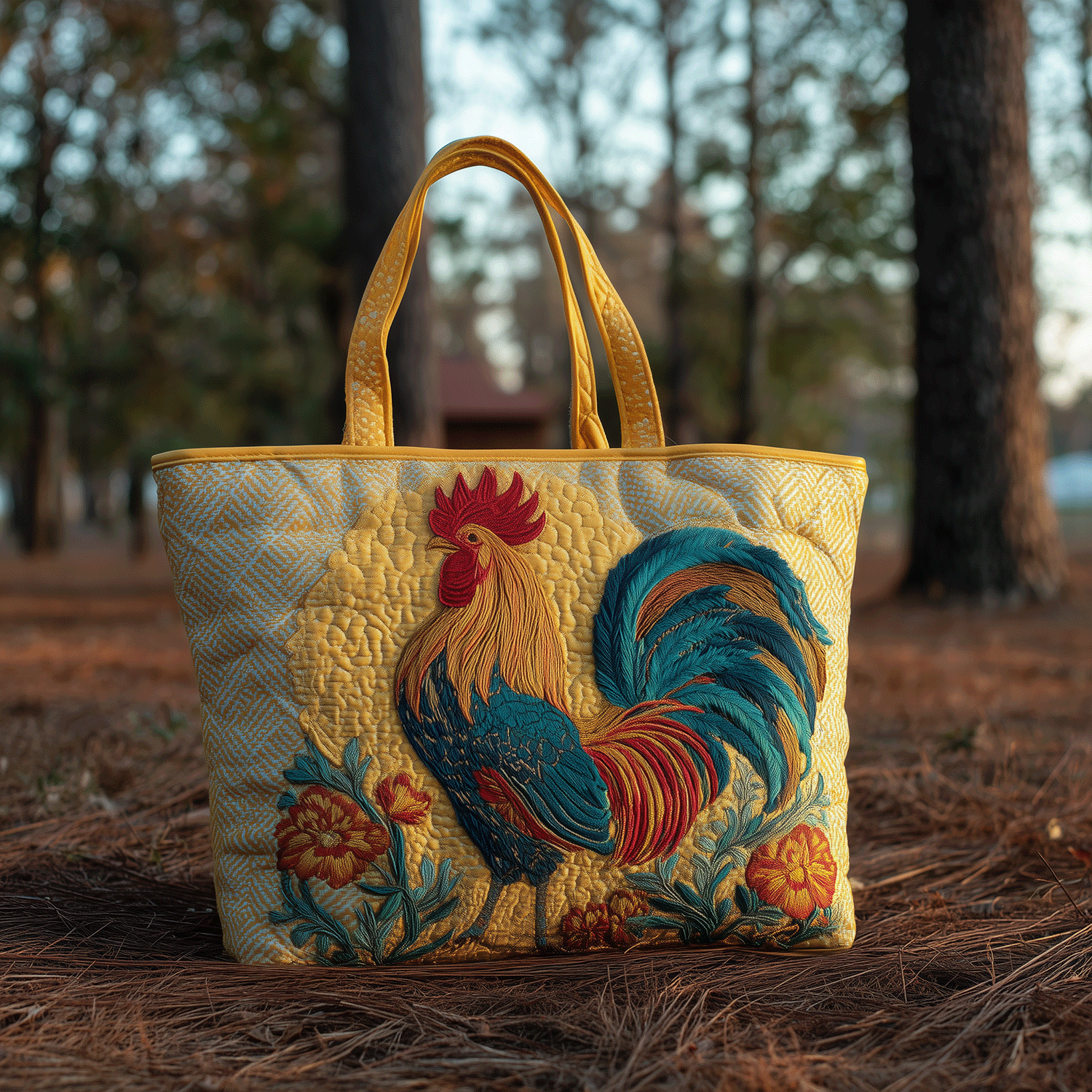Dawn Rooster Quilted Tote Bag Gift Ideas For Ranchers