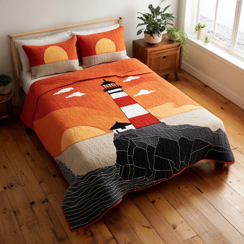 Dawnkeeper Quilted Bedding Set Bed Decor Great Lighthouse Gifts