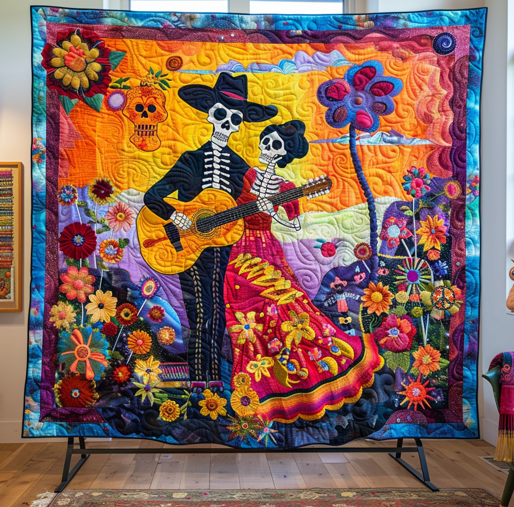 Day Of The Dead Quilt Blanket Sofa Throws Son To Mother Christmas Gifts
