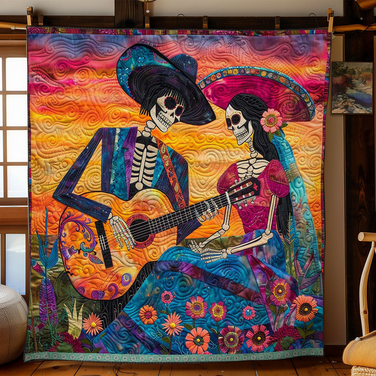 Day Of The Dead Quilt Blanket Throws And Blankets Mothers Day Gift For My Daughter