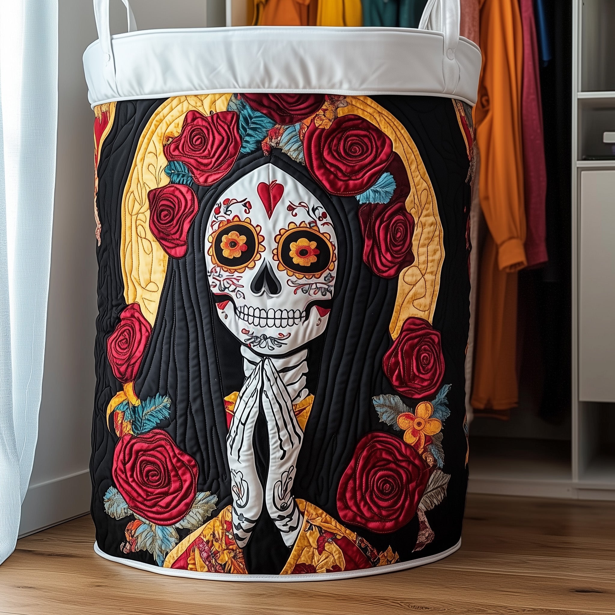 Day Of The Dead Quilted Laundry Basket Spring Merch Pick