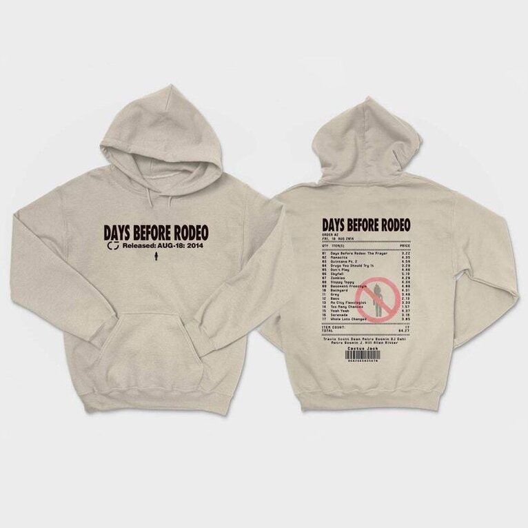 Days Before Rodeo Travis Tracklist Inspired Aesthetic Hip-Hop Vintage Hoodie Gifts For Brother