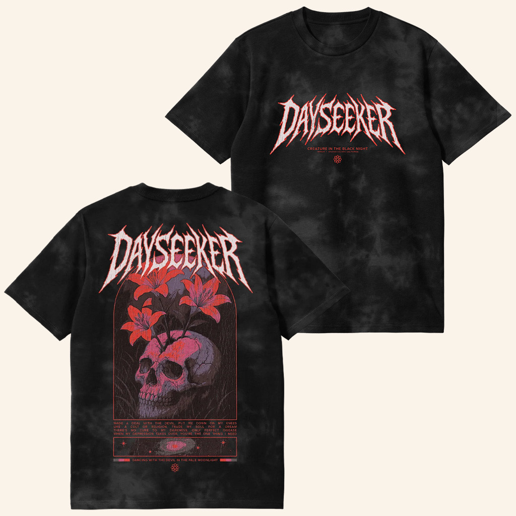 Dayseeker Merch Skeleton Creature In The Black Night T-Shirt Gifts For Music Fans Dayseeker Merch Skeleton Creature In The Black Night T-Shirt Gifts For Music Fans