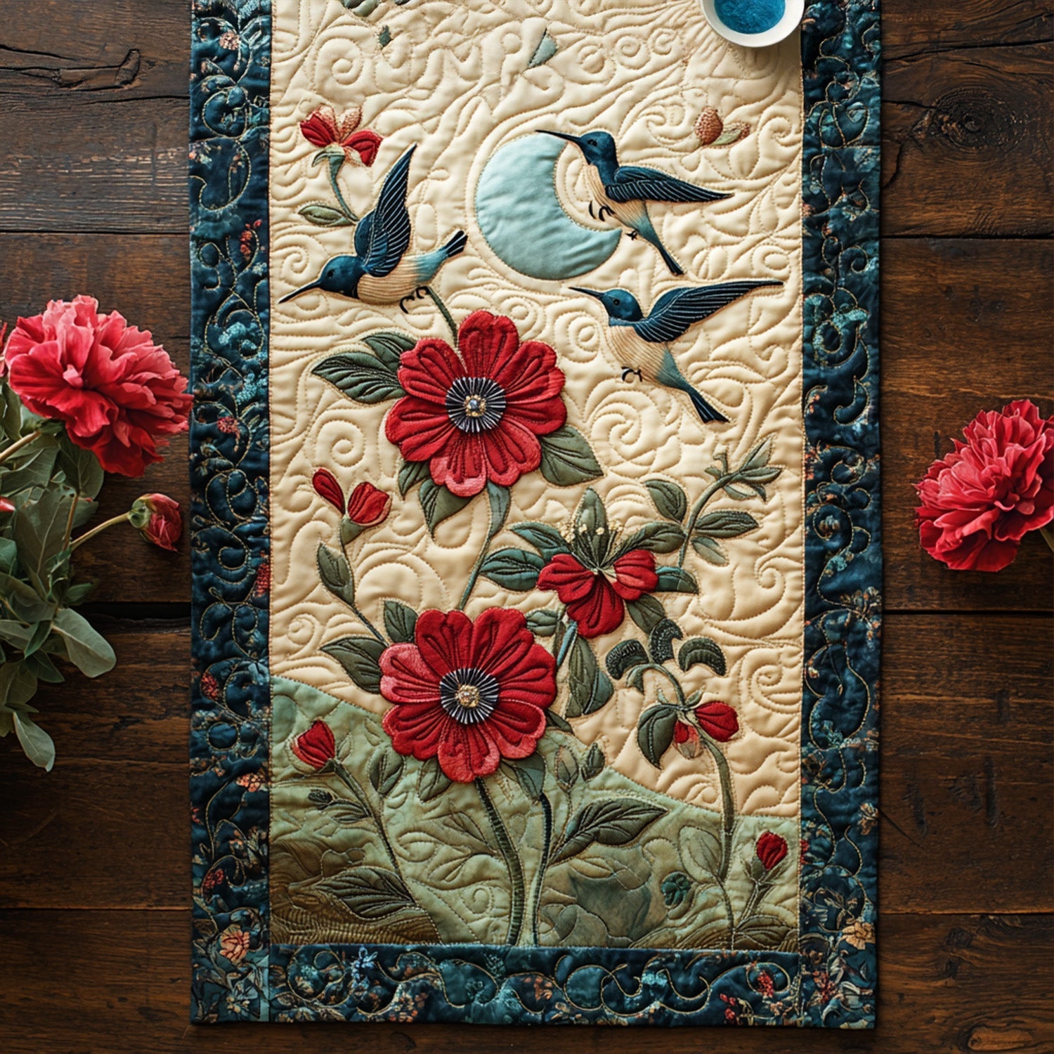 Dazzling Flight Quilted Table Runner Dining Table Ideas Unique Hummingbird Gifts