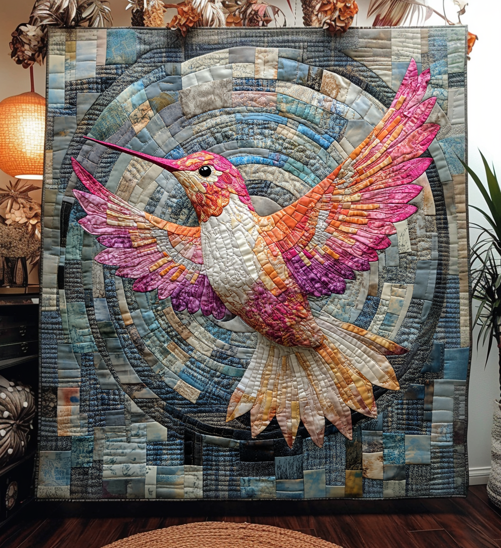 Dazzling Hummingbird Quilted Blanket Gifts For Hummingbird Lovers