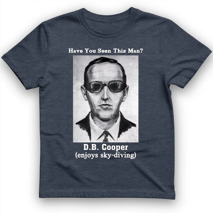 DB Cooper T Shirt Aviation Mystery Tee Gift for History Lovers