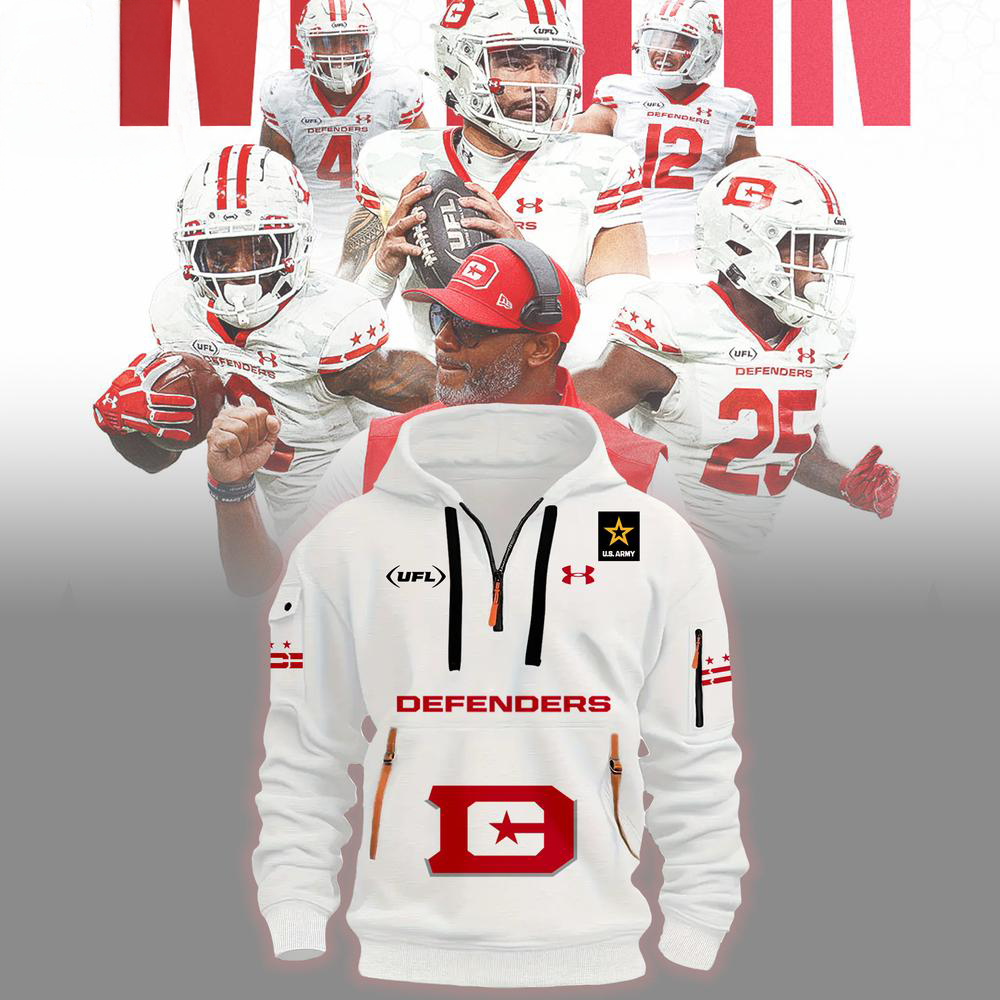 DC Defenders Limited Edition Quarter Zip Hoodie DC Defenders Merch Unique Football Gifts For Fans