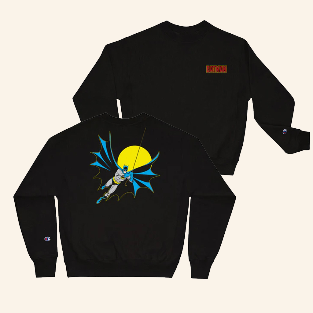 DC Merch Batman Swinging Into Action Champion Sweatshirt Gifts For Husband DC Merch Batman Swinging Into Action Champion Sweatshirt Gifts For Husband